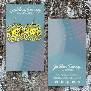 Soft Blue Earring Necklace Jewellery Display Card