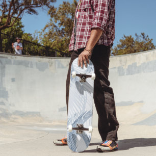 Soft Blue Feather Palm Bliss 1 Skateboard