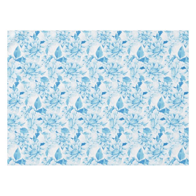 Soft Blue Floral  Tablecloth (Front (Horizontal))