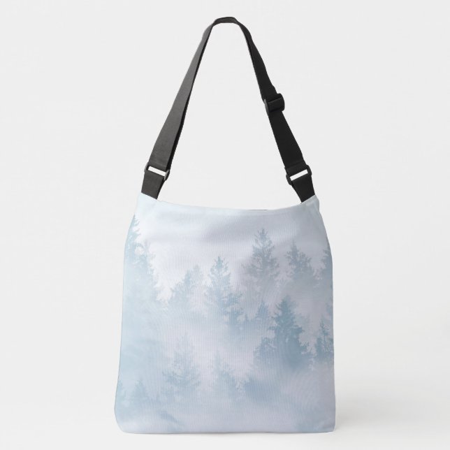 Soft Blue Forest Dream #1 #decor #art Crossbody Bag (Front)