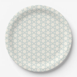 Soft Blue Geometric Paper Plate