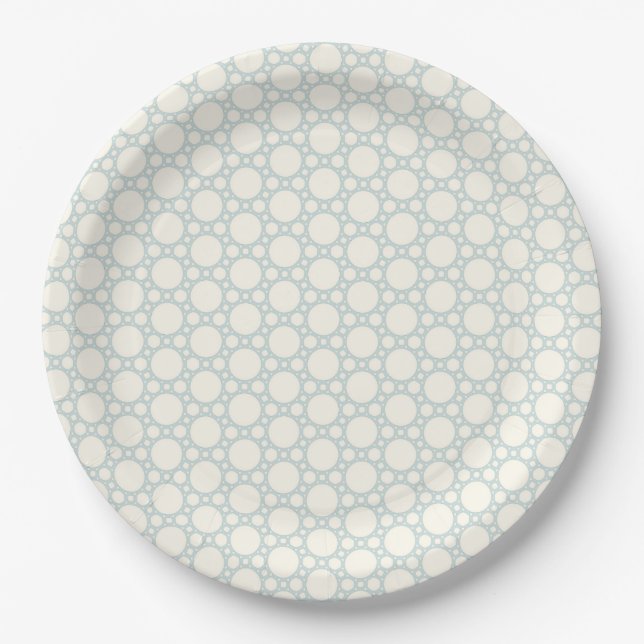 Soft Blue Geometric Paper Plate (Front)