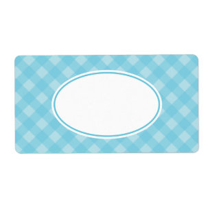 Soft Blue Gingham Labels