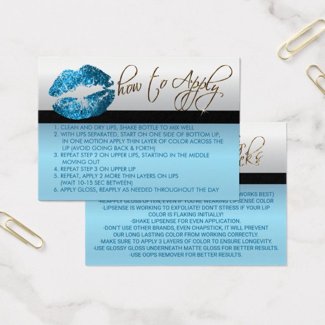 Soft Blue Glitter Lips - How to Apply (Office)