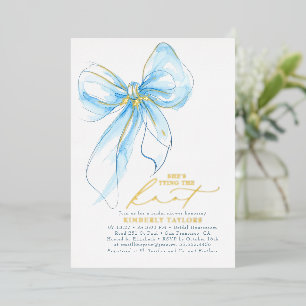 Soft Blue Gold Bow Elegant Whimsical Bridal Shower