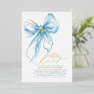 Soft Blue Gold Bow Elegant Whimsical Bridal Shower