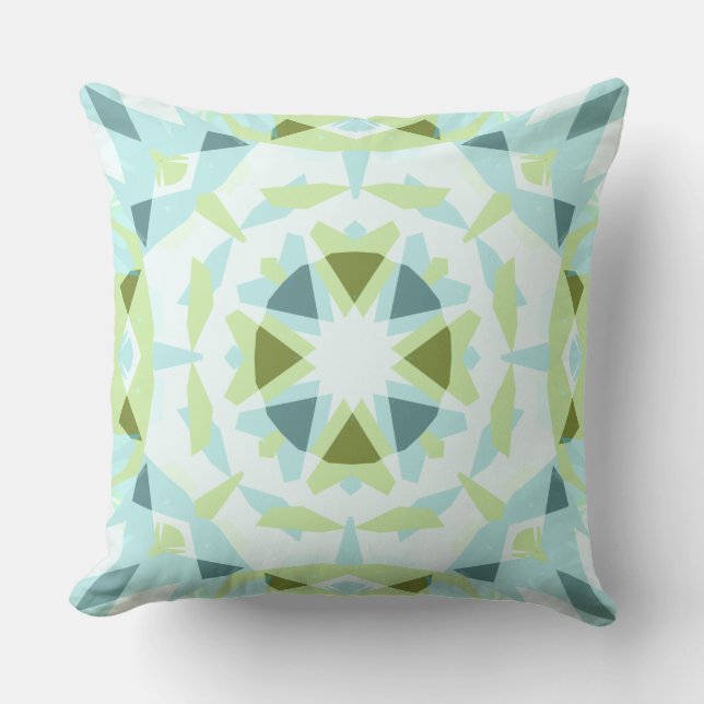Soft Blue Green Magic Star Summer Baby Nursery Cushion (Front)
