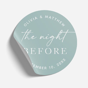 Soft Blue Green Rehearsal Dinner   Night Before Classic Round Sticker