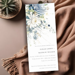 Soft Blue Green Succulent Floral Couples Shower Invitation