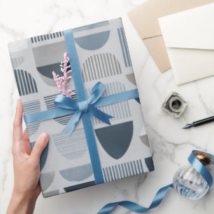 Soft Blue Grey Balance Abstract Pattern Wrapping Paper