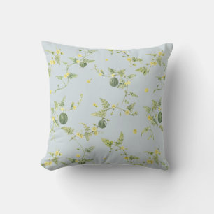 Soft Blue Grey Mini Watermelon Botanical Cushion