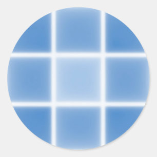 Soft Blue Grid Tile Pattern Classic Round Sticker