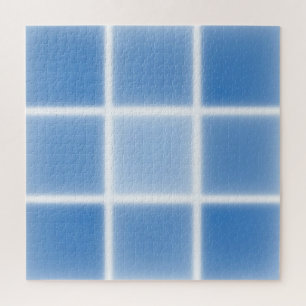 Soft Blue Grid Tile Pattern Jigsaw Puzzle