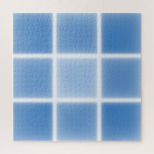 Soft Blue Grid Tile Pattern Jigsaw Puzzle (Vertical)