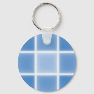 Soft Blue Grid Tile Pattern Key Ring