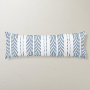Soft Blue Herringbone Fern Striped Pattern Body Cushion