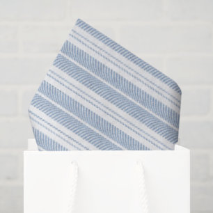 Soft Blue Herringbone Fern Striped Pattern Tissue Paper