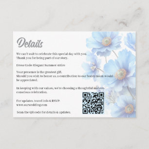 Soft Blue Himalayan Poppy Flower Garden Wedding Enclosure Card
