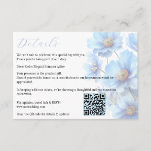 Soft Blue Himalayan Poppy Flower Garden Wedding Enclosure Card