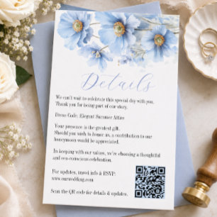 Soft Blue Himalayan Poppy Flower Garden Wedding Enclosure Card