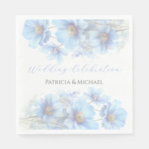 Soft Blue Himalayan Poppy Flower Garden Wedding Napkin