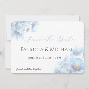 Soft Blue Himalayan Poppy Flower Garden Wedding Save The Date