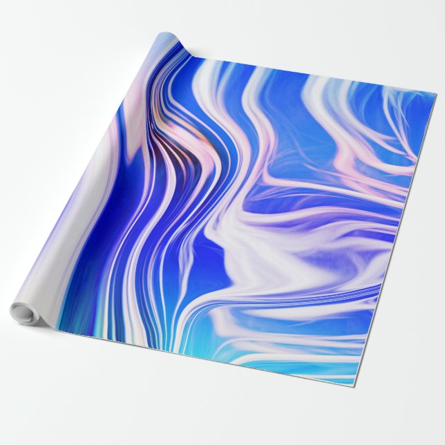 Soft Blue Hues Wrapping Paper (Unrolled)