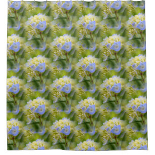 Soft Blue Hydrangea Flower Pattern Nature  Shower Curtain