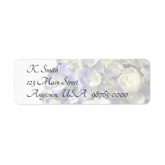 Soft blue hydrangea personalizable return address label
