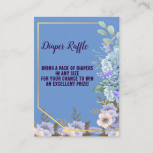 Soft Blue Little Flower Bud Hydrangea Baby Shower Enclosure Card