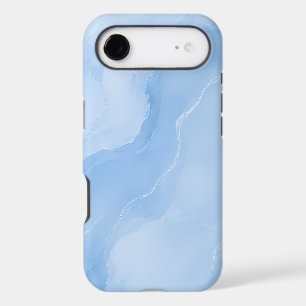 Soft Blue Marble Abstract Pattern