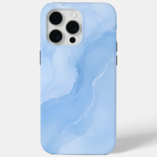Soft Blue Marble Abstract Pattern iPhone 15 Pro Max Case