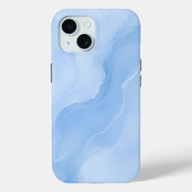 Soft Blue Marble Abstract Pattern Case-Mate iPhone Case (Back)