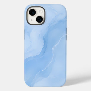 Soft Blue Marble Abstract Pattern Case-Mate iPhone 14 Case