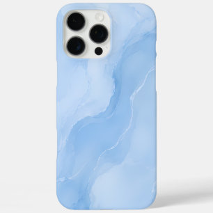 Soft Blue Marble Abstract Pattern iPhone 16 Pro Max Case