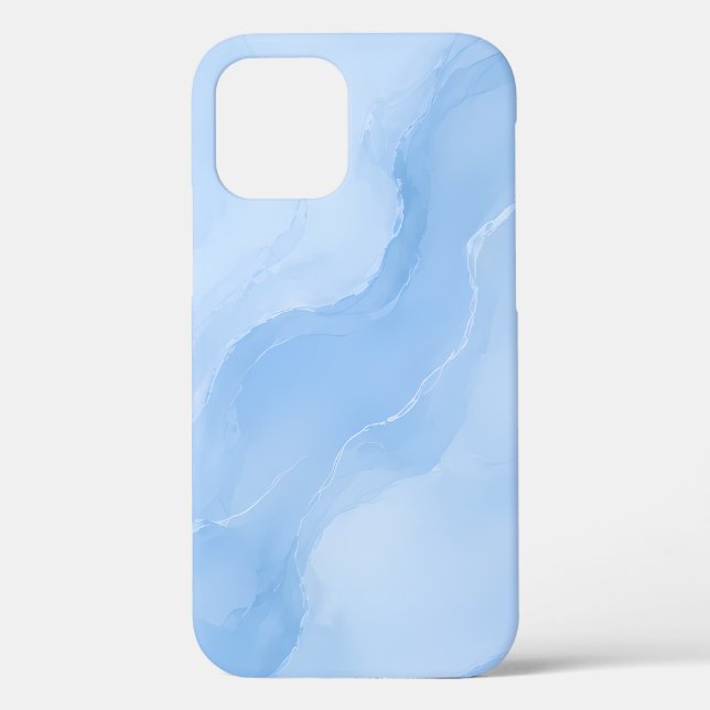 Soft Blue Marble Abstract Pattern Case-Mate iPhone Case (Back)