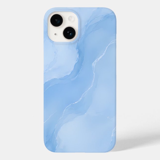 Soft Blue Marble Abstract Pattern Case-Mate iPhone Case (Back)