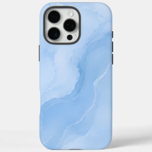 Soft Blue Marble Abstract Pattern iPhone 16 Pro Max Case