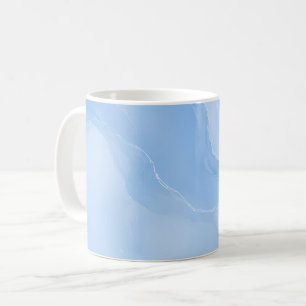 Soft Blue Marble Abstract Pattern Coffee Mug