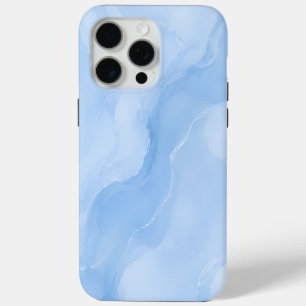 Soft Blue Marble Abstract Pattern iPhone 15 Pro Max Case