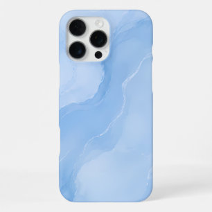 Soft Blue Marble Abstract Pattern iPhone 16 Pro Max Case