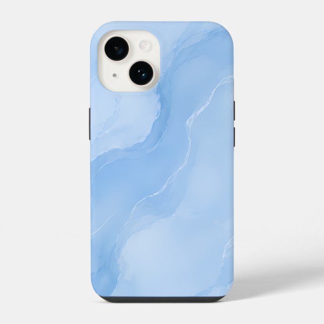 Soft Blue Marble Abstract Pattern iPhone Case (Back)