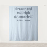 Soft Blue Modern Wedding Custom Photo Backdrop