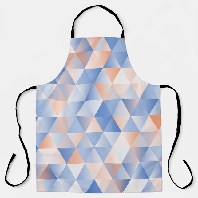 Soft Blue Orange Triangles Apron (Front)