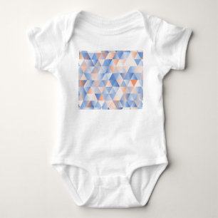Soft Blue Orange Triangles Baby Bodysuit