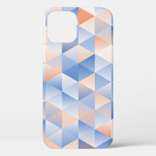 Soft Blue Orange Triangles iPhone 12 Case