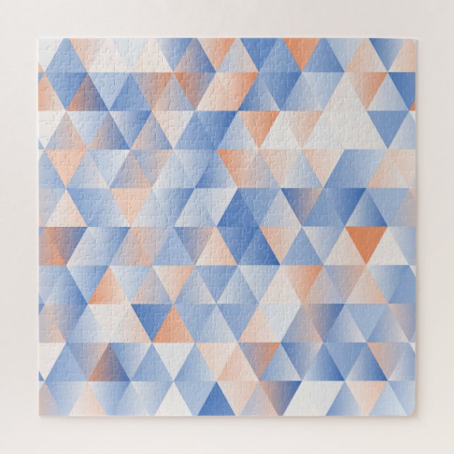 Soft Blue Orange Triangles Jigsaw Puzzle (Vertical)