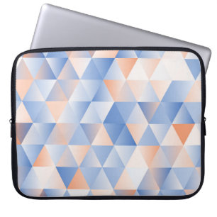 Soft Blue Orange Triangles Laptop Sleeve