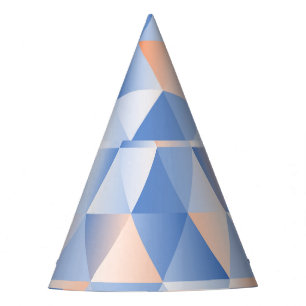 Soft Blue Orange Triangles Party Hat