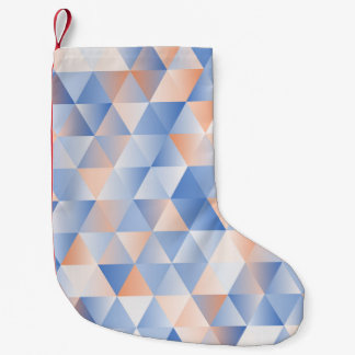 Soft Blue Orange Triangles Small Christmas Stocking